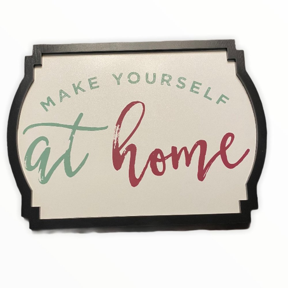 Odette black frame board " Make yourself at home"